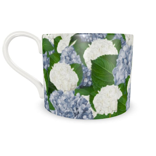 Taza Hortensias Celeste grande con plato