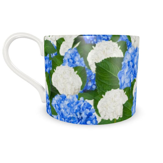 Taza Hortensias Azul grande con plato
