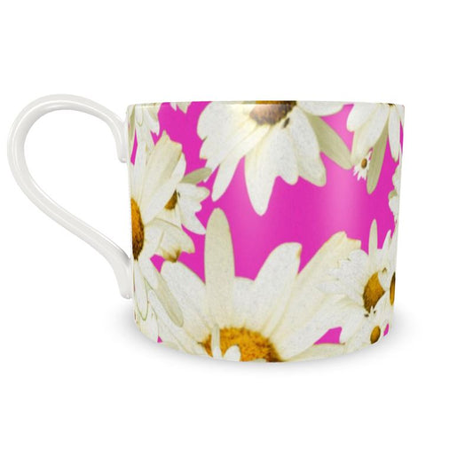 Taza Margaritas Fucsia grande con plato