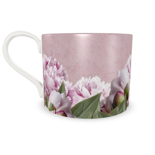 Taza Peonías Rosa grande con plato