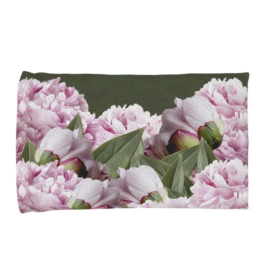Funda almohada peonia verde