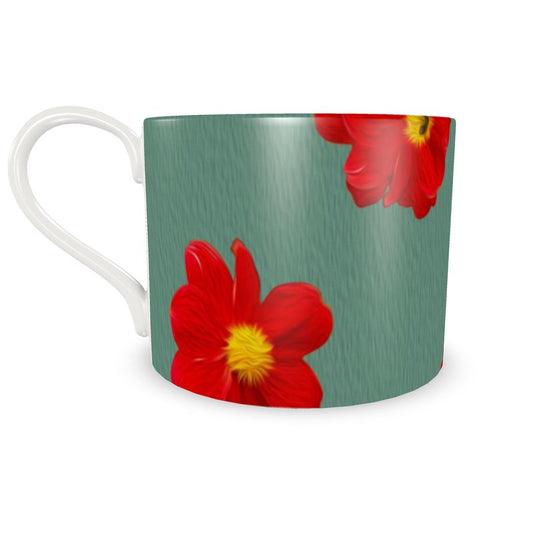 Taza Cosmos Verde grande con plato