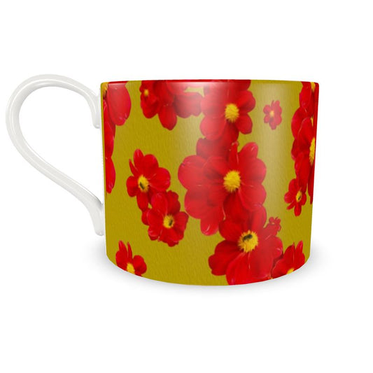 Taza Cosmos Amarillo grande con plato