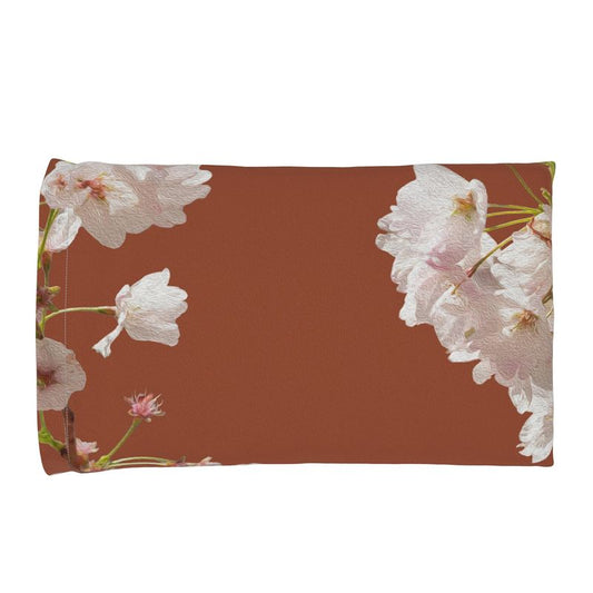 Funda de Almohada Flores de Cerezo Marrón