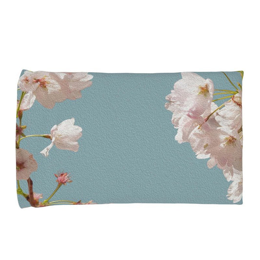 Funda de Almohada Flores de Cerezo Celeste