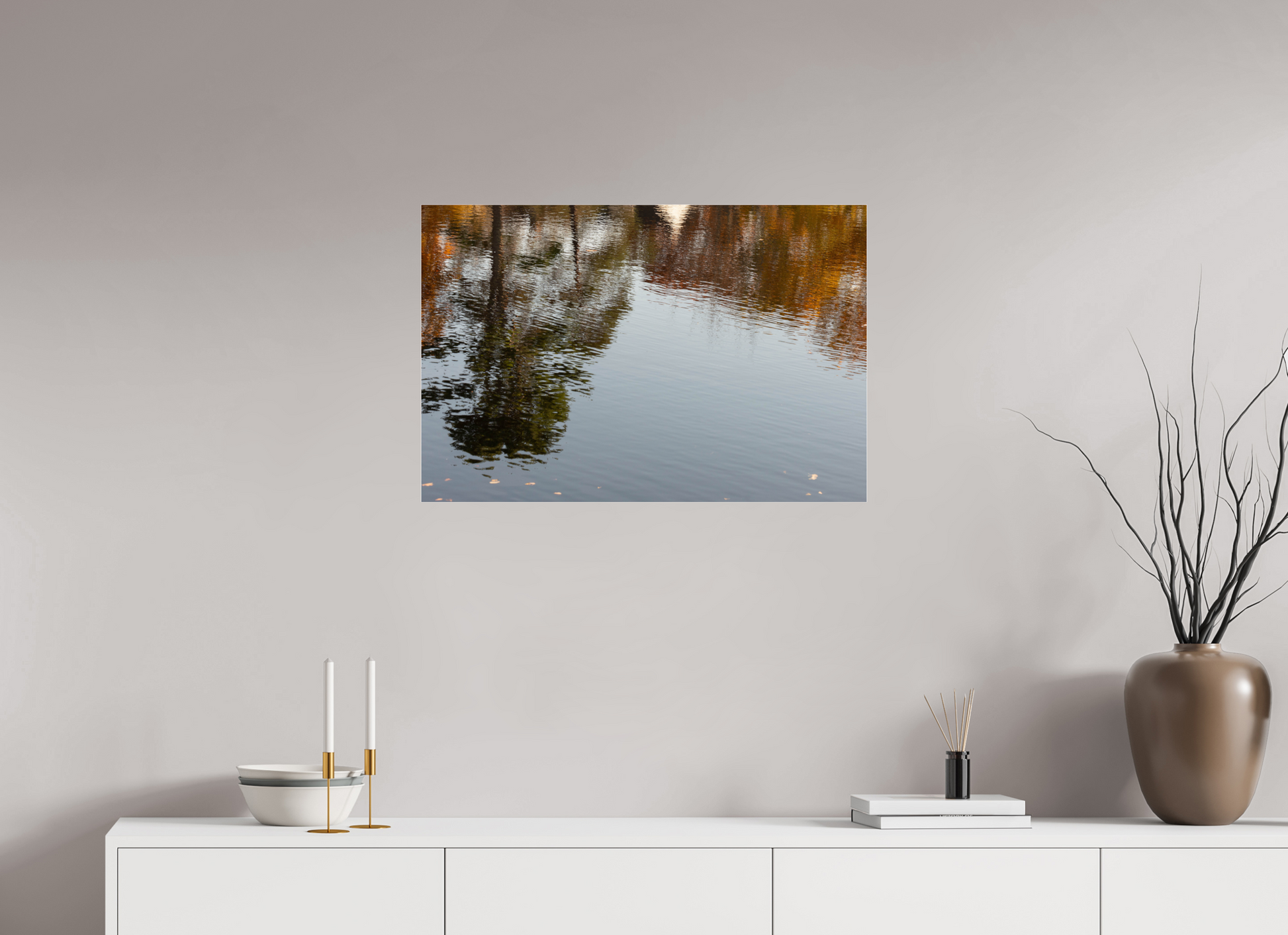 30 x 20″, Fotos Male Reflejo en el agua