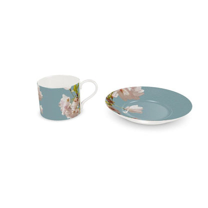 Taza y Plato Flores de Cerezo