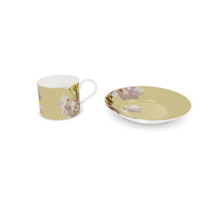 Taza y Plato Flores de Cerezo