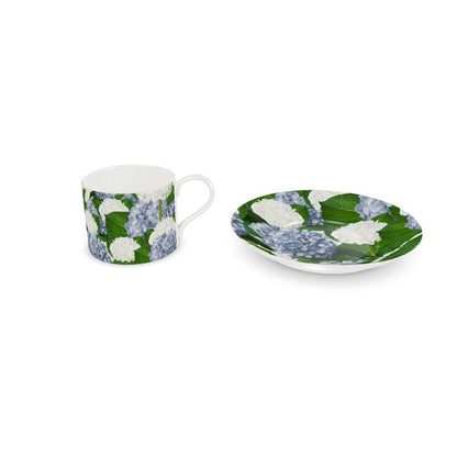 Taza y Plato Hortensias