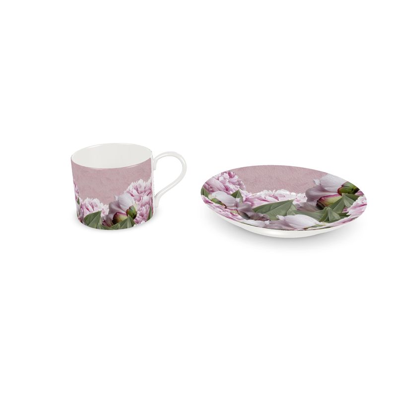 Taza y Plato Peonías