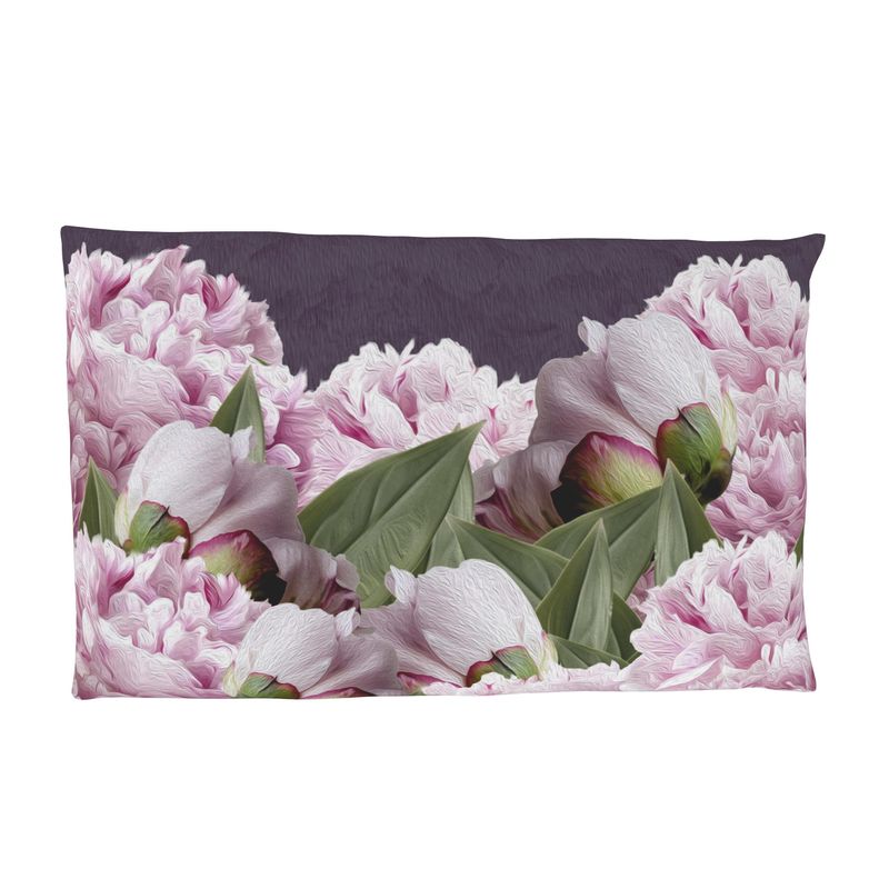 Funda almohada peonia violeta