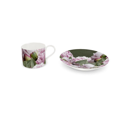 Taza y Plato Peonías