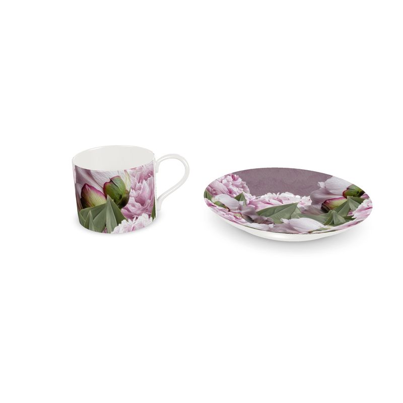 Taza y Plato Peonías