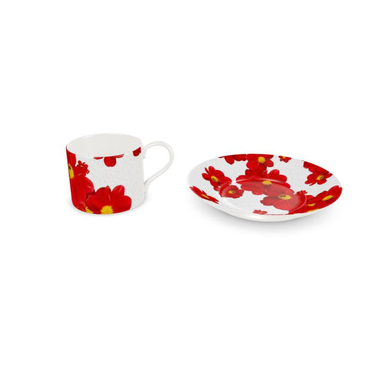 Taza Cosmos Blanca grande con plato