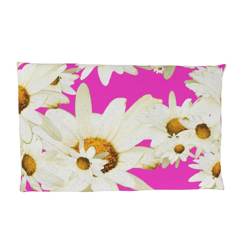 Funda almohada margarita fucsia
