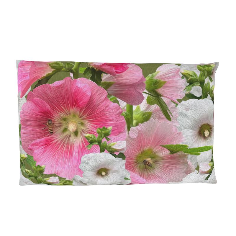 Funda almohada malvarrosa verde