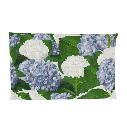 Funda almohada hortensia celeste