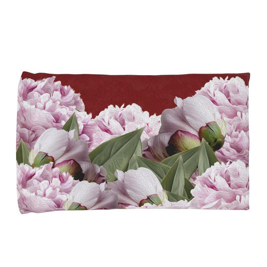 Funda de Almohada Peonías Bordó