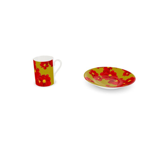Taza Cosmos Amarillo espresso con plato