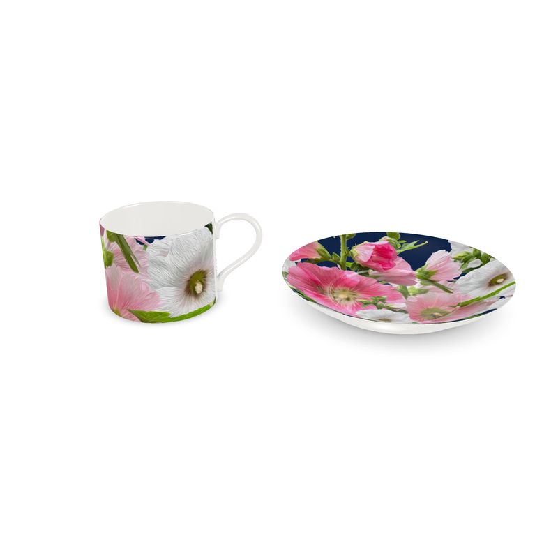Taza y Plato Malvarrosas