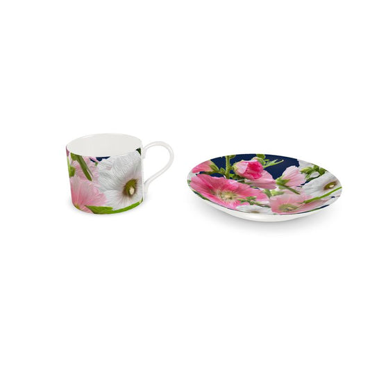 Taza y Plato Malvarrosas