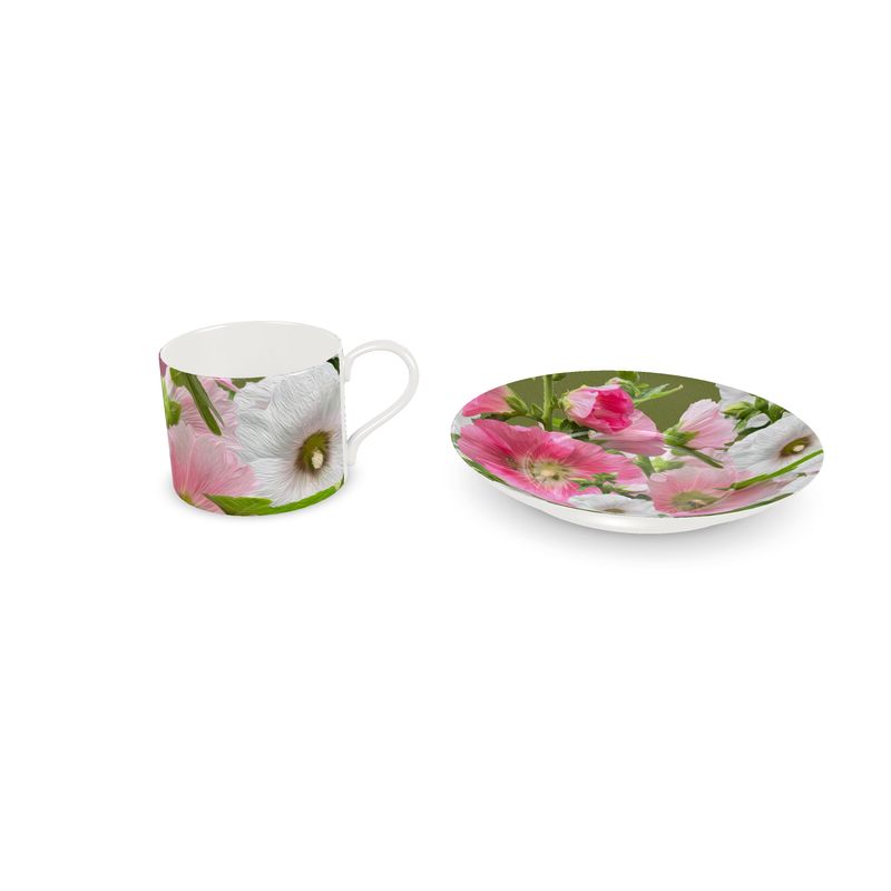 Taza y Plato Malvarrosas