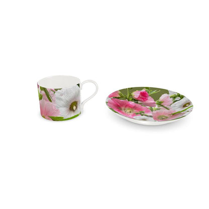 Taza y Plato Malvarrosas