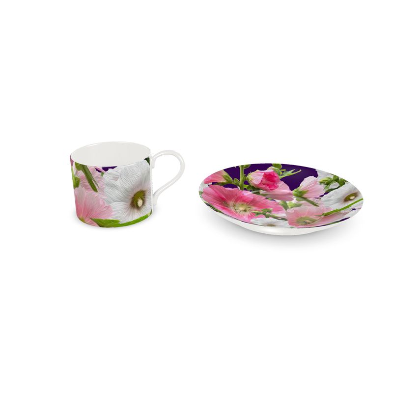 Taza y Plato Malvarrosas