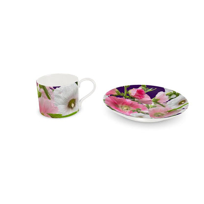 Taza y Plato Malvarrosas