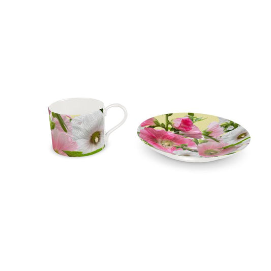 Taza y Plato Malvarrosas