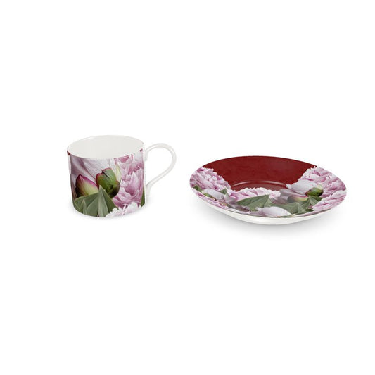 Taza y Plato Peonías