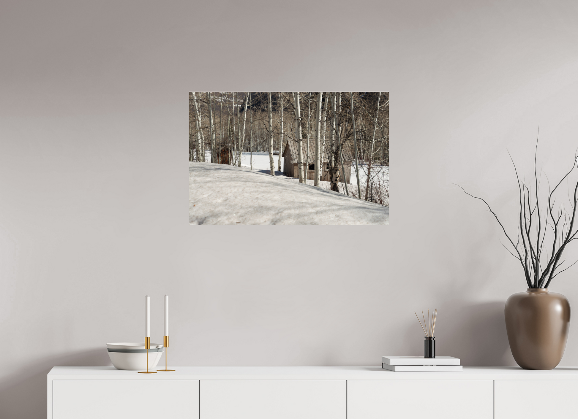 30 x 20″, Fotos Male Casa en la nieve
