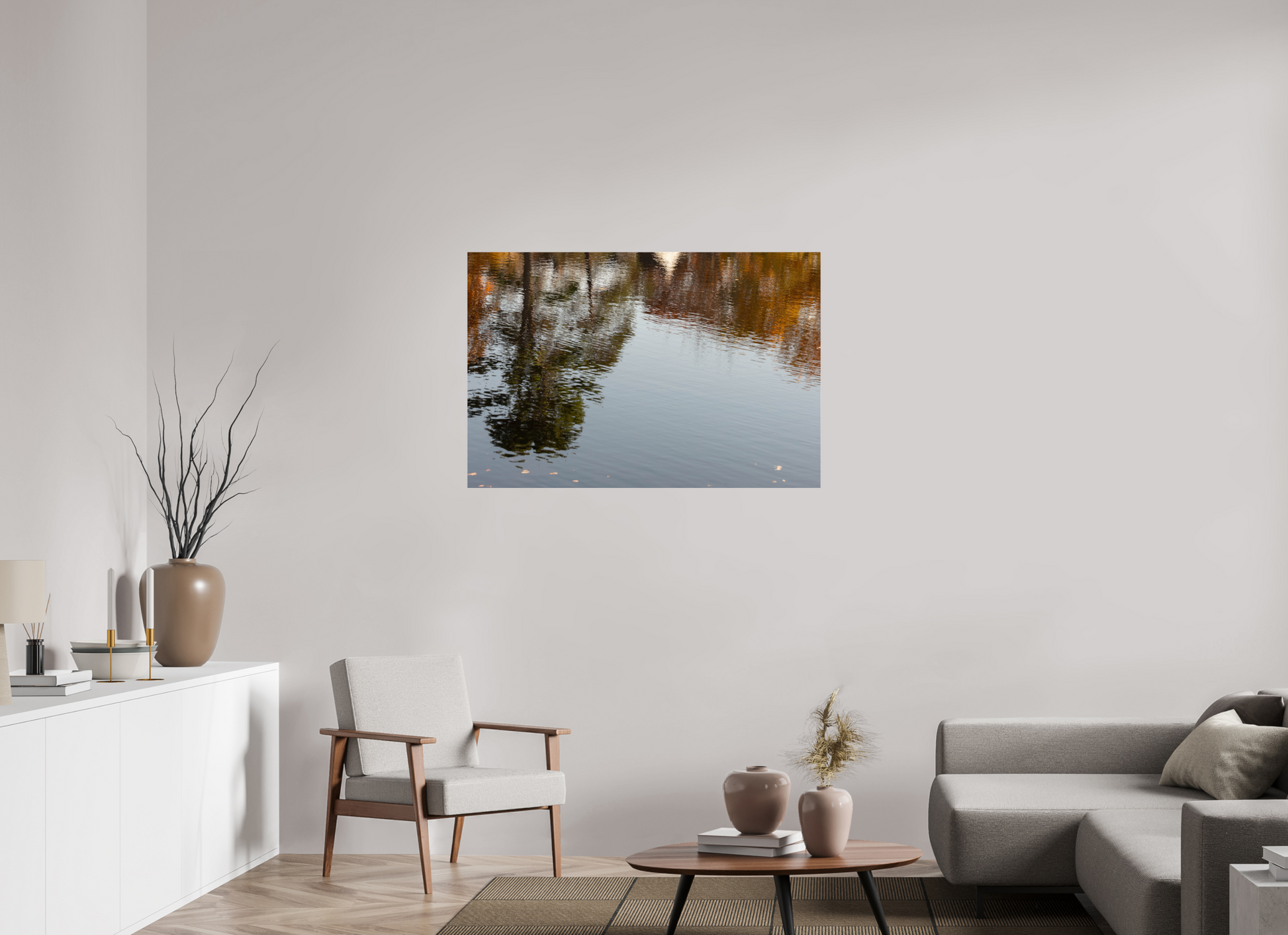45 x 30″, Fotos Male Reflejo en el agua