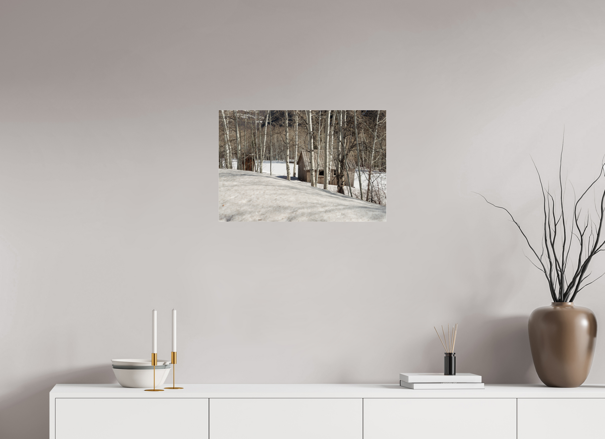 24 x 16″, Fotos Male Casa en la nieve