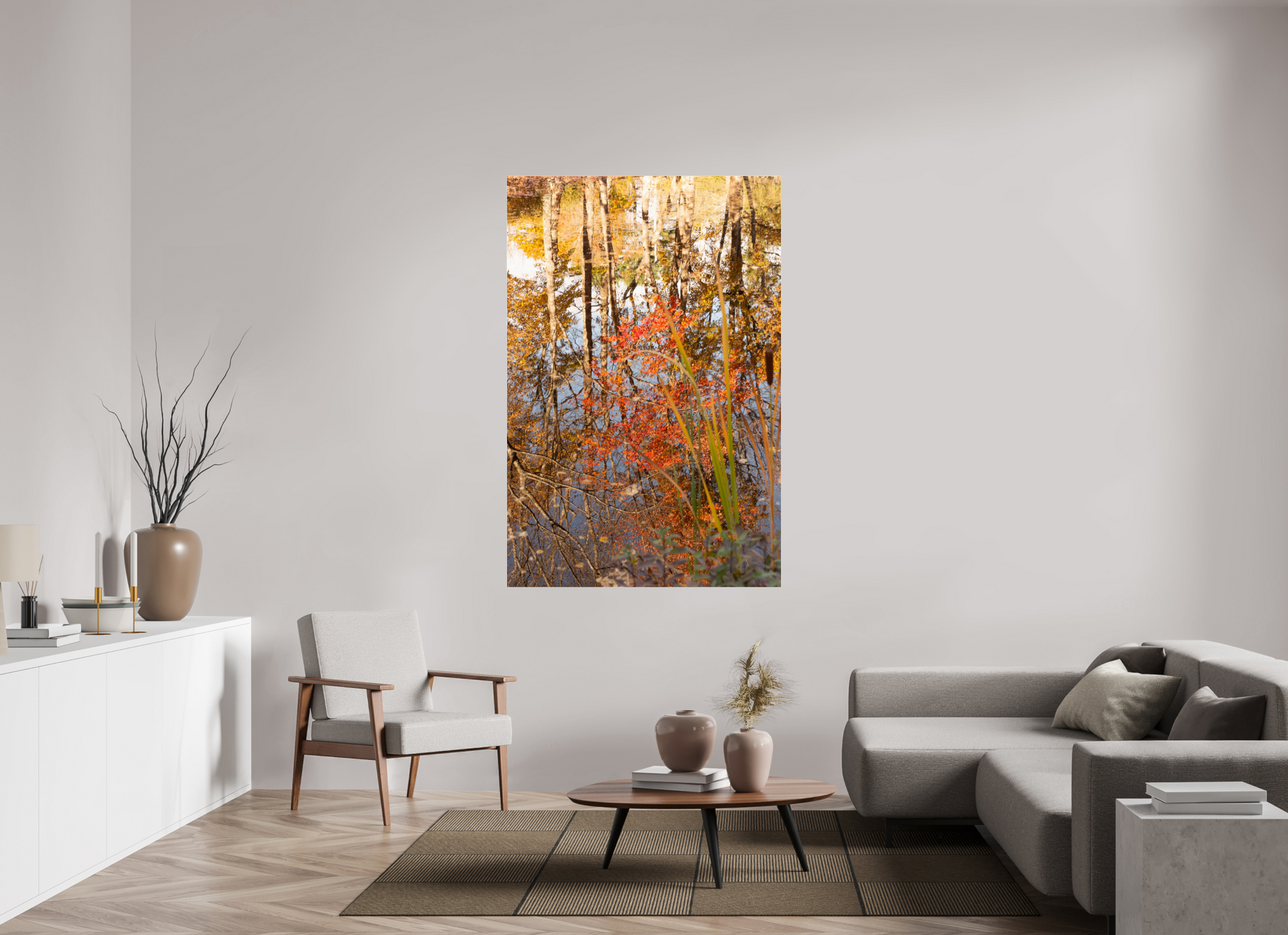 44 x 66″, Fotos Male Reflejo arboles 2