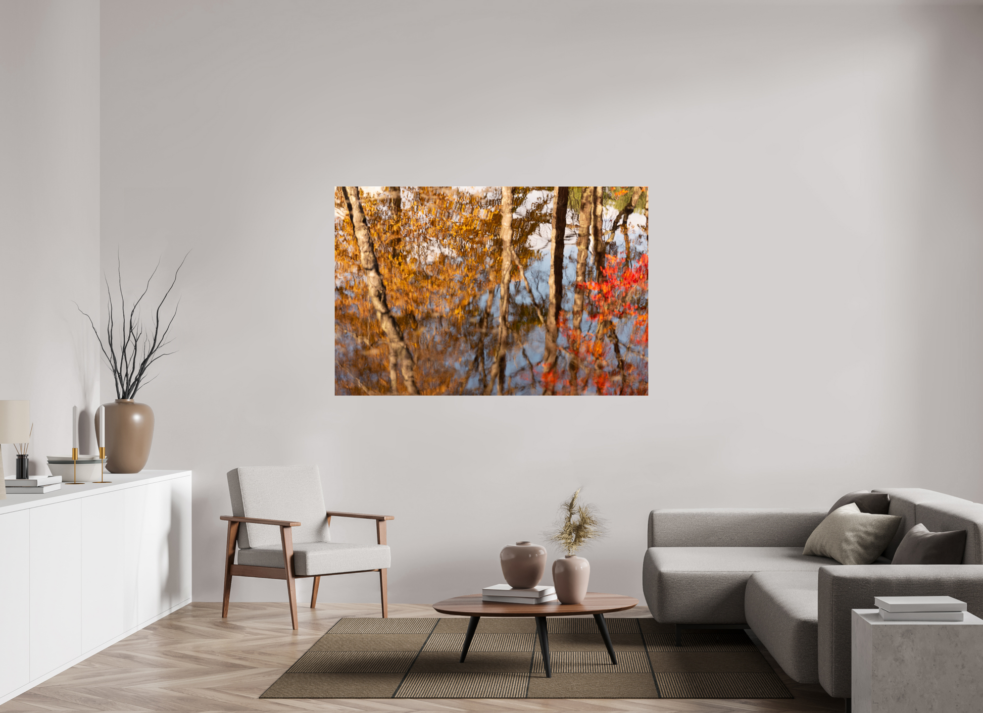 66 x 44″, Fotos Male Reflejo arboles 4